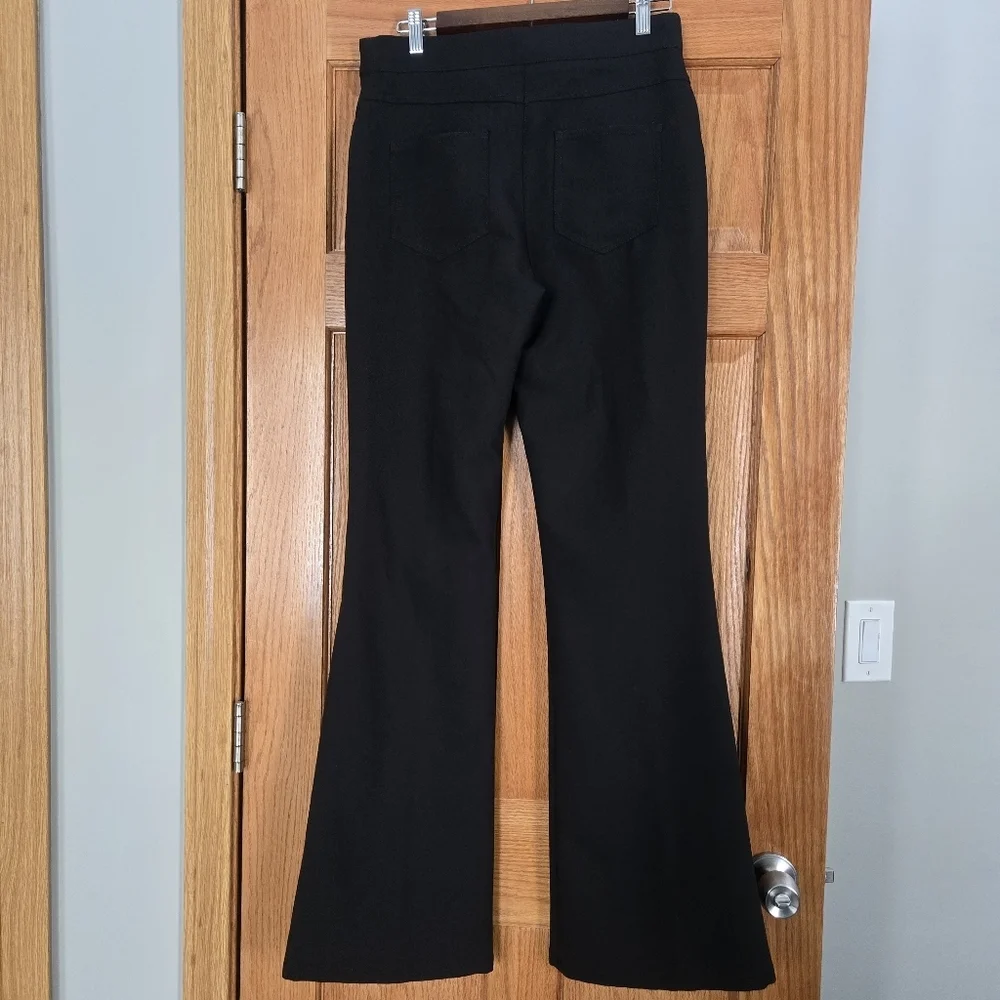ZARA Black Flared Dress pants With Gold Buttons Size USA Medium